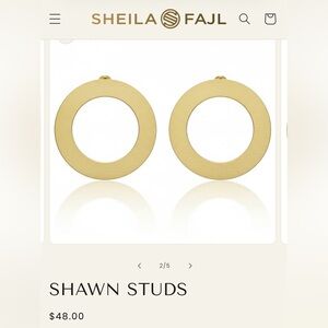SHEILA FAJL GOLD TEXTURED SHAWN STUD EARRINGS